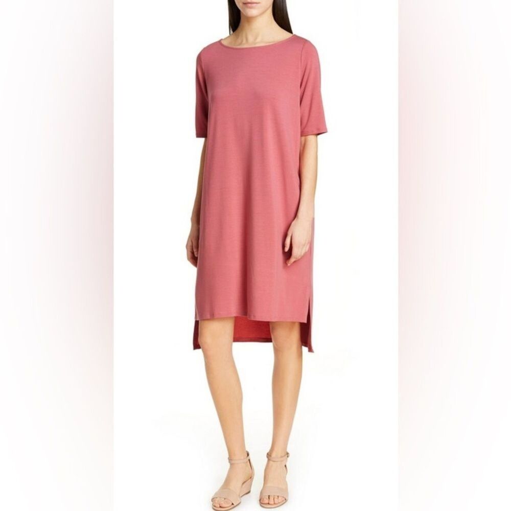 Eileen Fisher Elbow Sleeve Shift Dress Size Petite Small